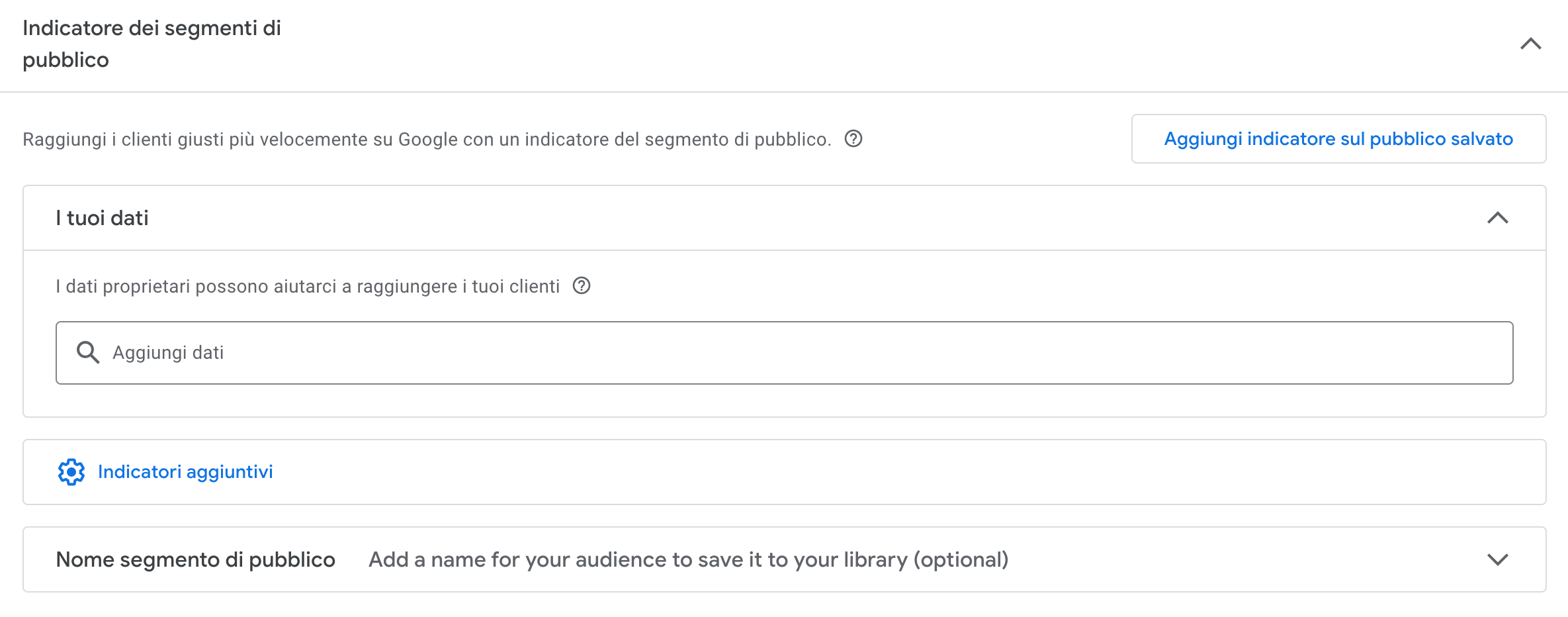 indicatori di pubblico dashboard google ads